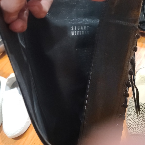 Stuart Weitzman Black Leather Boots Laced - Picture 3 of 3